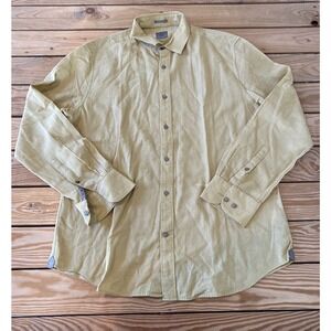 Rare Rabbit Button Up Shirt Size Large Men’s Yellow Long Sleeve